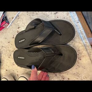 Okabashi Black Ortho Comfort Flip Flops sz 9/10